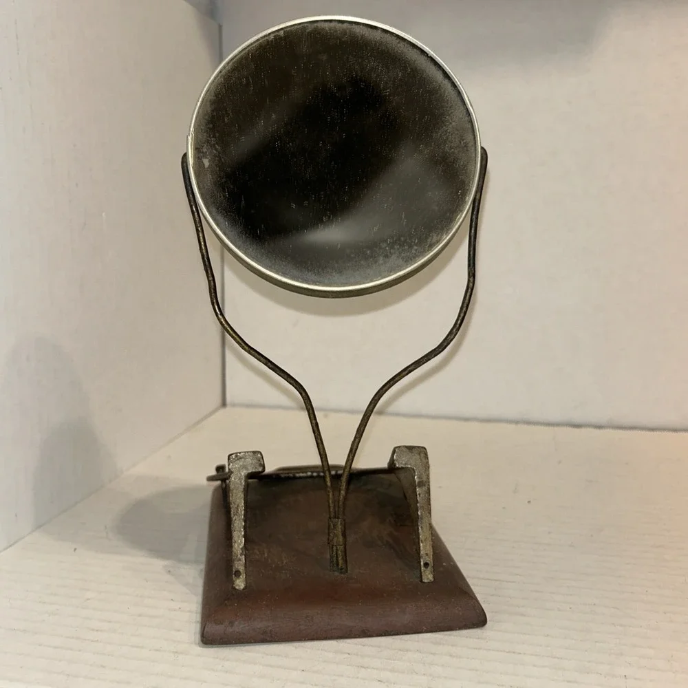 Vintage Desk Mirror Lucky Horseshoe Home‎ Decor Shelf Piece Metal & Wood